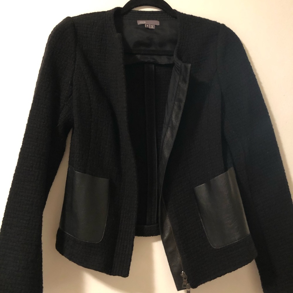 Vince leather detail jacket